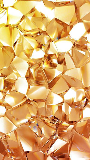 iPhone 12 Pro Max Goud Kristalle — iPhone estetiese Muurpapier