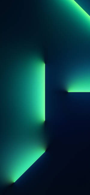 iPhone 13 Donkergroen Ligstraal-agtergrond — iPhone 15 Pro Muurpapier