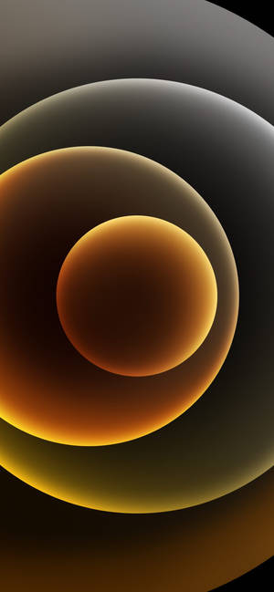 Iphone 13 geel abstract sirkels agtergrond — iPhone 13 Muurpapier