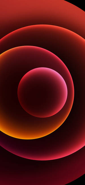 Iphone 13 rooi abstract sirkels agtergrond — iPhone 13 Muurpapier