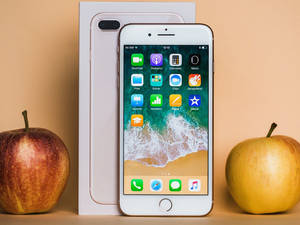 Iphone 8 Met Appels — iPhone 8 Muurpapier