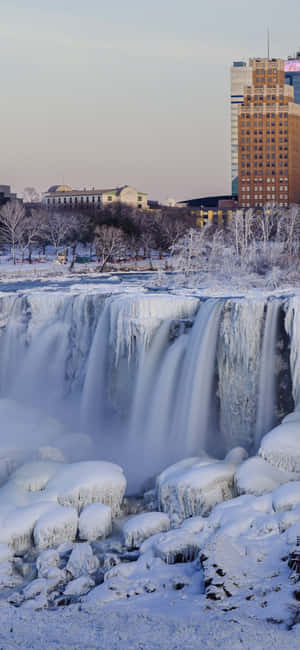 Iphone X Niagara-waterval Agtergrond — Samsung Galaxy S20 Muurpapier