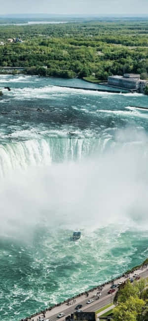 Iphone X Niagara-waterval Agtergrond — Moto G47 Muurpapier