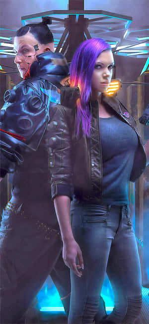 Iphone X Cyberpunk 2077 Agtergrond — Vivo T5 Lite Muurpapier