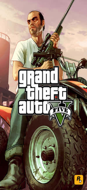 iPhone X Grand Theft Auto V-agtergrond — Oppo F33 Pro Muurpapier