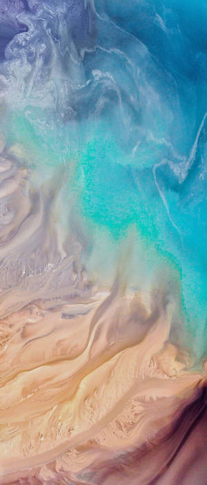 iPhone X Strand Golwe Spoel Sand — Galaxy Z Flip Muurpapier