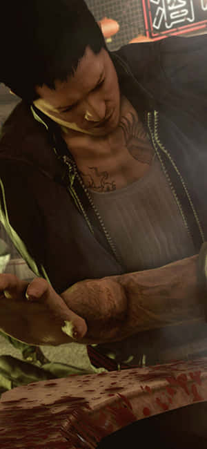Iphone Xs Sleeping Dogs Agtergrond — Slapende honde Muurpapier