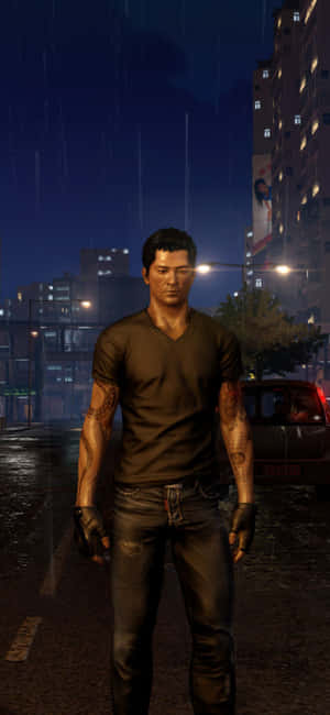 Iphone Xs Sleeping Dogs Agtergrond — Slapende honde Muurpapier