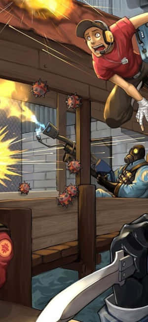 iPhone XS Team Fortress 2 Agtergrond — Vivo Y6 Muurpapier