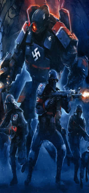 Iphone Xs Wolfenstein Ii Agtergrond — Samsung Galaxy S20 Muurpapier