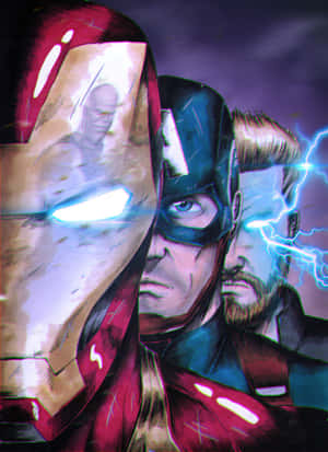 Iron Man en Thor bots in 'n epiese geveg! — Galaxy Z TriFold Muurpapier