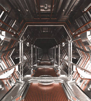 Voorskou muurpapier tonnel, gang, perspektief, kuns, sci-fi — Galaxy Z Vou Muurpapier