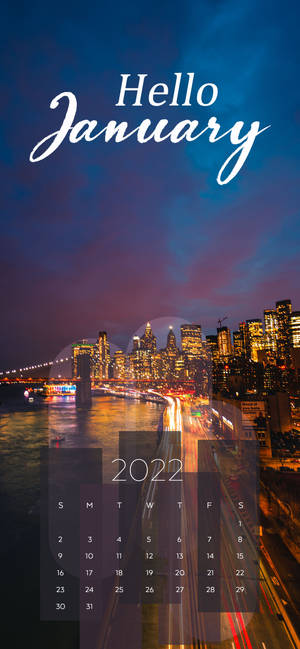 Januarie 2022 stadligte agtergrond — iPhone 15 Pro Muurpapier