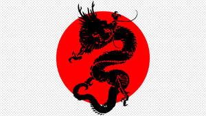 Japannese Draak Kuns Op Japannese Vlag