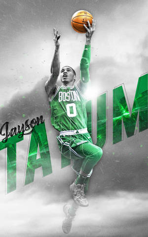 Jayson Tatum stilistiese Boston-trui muurpapier — Galaxy Tab S9 Ultra Muurpapier
