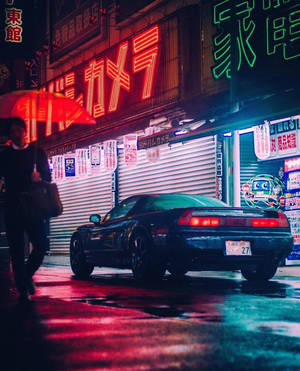 JDM Motors Estetiek met Rooi Ligte — Jdm Cars Muurpapier