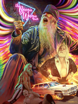 Jimmy Valiant Ikoniese WWF Stoei-legende — Retro estetika Muurpapier