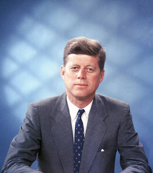John F. Kennedy blou agtergrond agtergrond — Vivo X Fold3 Muurpapier