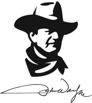 John Wayne Stensil Tekening agtergrond — Vivo X Fold Muurpapier