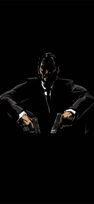 John Wick vektorkuns iPhone 12-agtergrond — iPhone 12 Muurpapier
