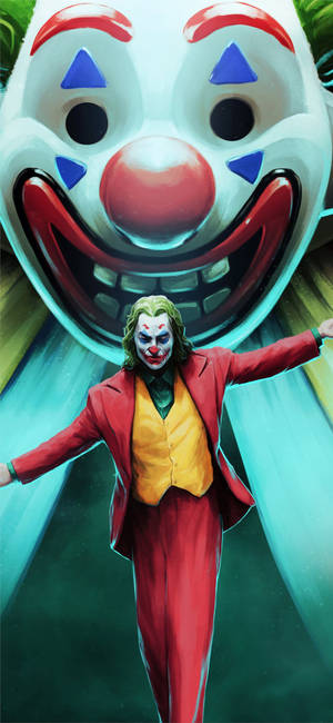 Joker 2019-kunstillustrasie-agtergrond — iPhone 12 Pro Max Muurpapier
