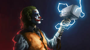 Joker Thor hamer kuns agtergrond — Joker Muurpapier