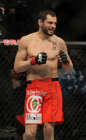 Jon Fitch Staande Octagon UFC 141 — RedMagic Table Muurpapier