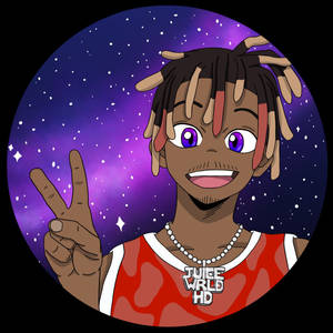 Juice Wrld Anime Galaxy Agtergrond — Anime estetiese GIF Muurpapier