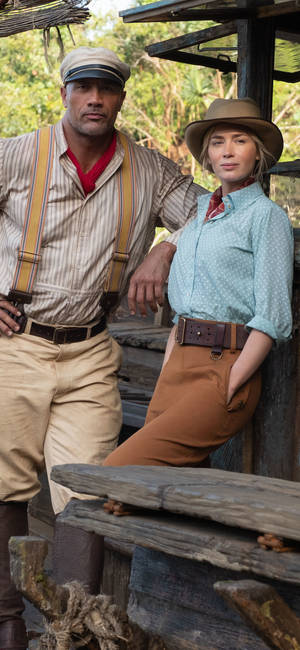Jungle Cruise Emily Blunt The Rock agtergrond — iPhone Air Muurpapier