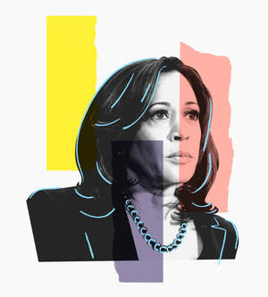 Kamala Harris Pastel Kuns agtergrond — Vivo X Fold Muurpapier