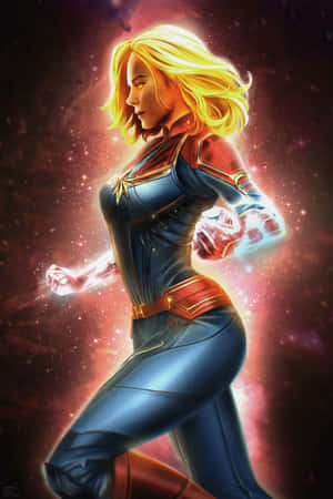 Kaptein Marvel Carol Danvers — Marvel Muurpapier