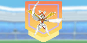 Kartana Pokemon op Oranje Agtergrond — Pokémon Muurpapier