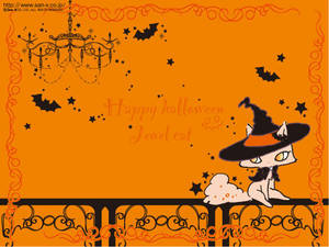 Kawaii Halloween Oranje — Kawaii halloween Muurpapier