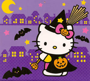 Kawaii Halloween Heks — Kawaii halloween Muurpapier