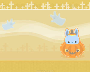 Kawaii Halloween Glimlagpampoen — Kawaii halloween Muurpapier