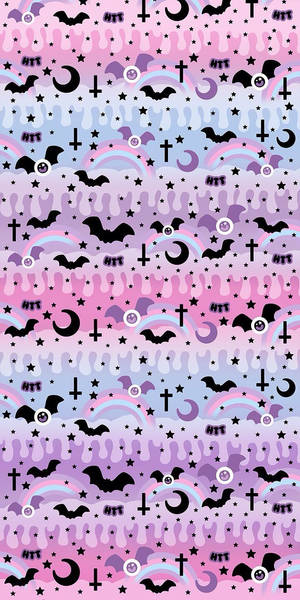 Kawaii Halloween Vlermuis — Kawaii halloween Muurpapier