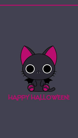 Kawaii Halloween Griezelige Kat — Kawaii halloween Muurpapier