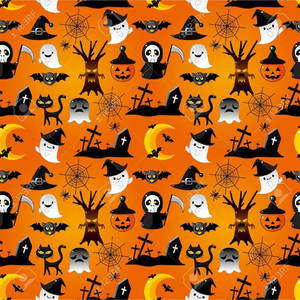 Kawaii Halloween-begraafplaas — Kawaii halloween Muurpapier