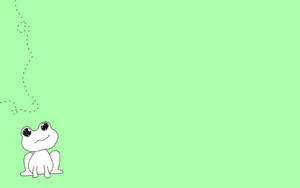 Kawaii Padda Op Groen Tekening agtergrond