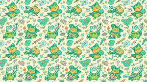 Kawaii Padda Patroon Ontwerp muurpapier