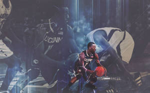 Kemba Walker UConn Huskies omslag agtergrond. — Gedemp Muurpapier