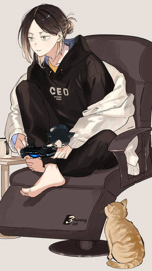 Kenma Speel Videospeletjies — Anime seun Muurpapier