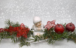 Kersfees engel ornament muurpapier — Kersfees engele Muurpapier
