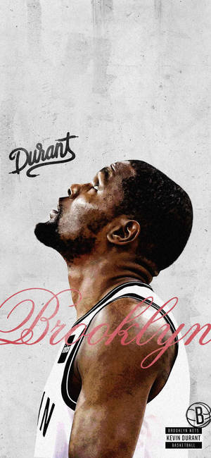 Kevin Durant Brooklyn Nets-agtergrond — iPhone 17 Pro Muurpapier