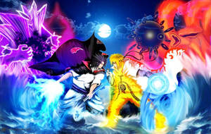 Kleurvolle Sasuke en Naruto Kuns PC