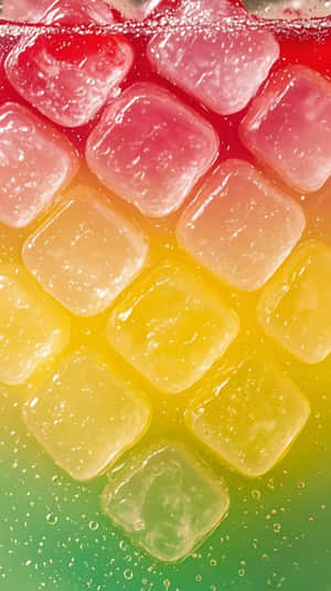 appel, appel 4k, appel agtergrond, appel android, kleurvolle ysblokkies, gradiënt kleure, verfrissende vibe, somer dekor, lewendige skakerings, ysige tekstuur, tropiese drankie, artistieke muurpapier, koel patroon, vrugtige note — Koel patroon Muurpapier