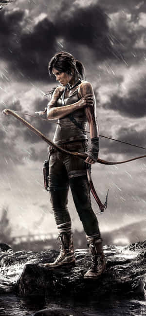Iphone Xs Max Rise Of The Tomb Raider Agtergrond — iPhone 16 Muurpapier