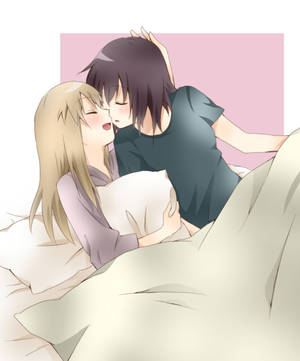 Knuffelende anime-lesbiër-agtergrond