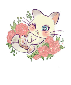 Anime Kat prente — Kawaii kat GIF Muurpapier