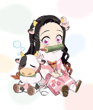 Koedemoon Slagter Nezuko — Demon Slayer Nezuko Muurpapier
